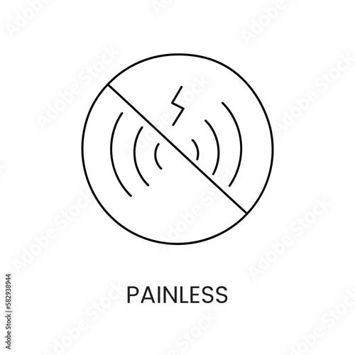 No pain line icon in vector, painless illustration.