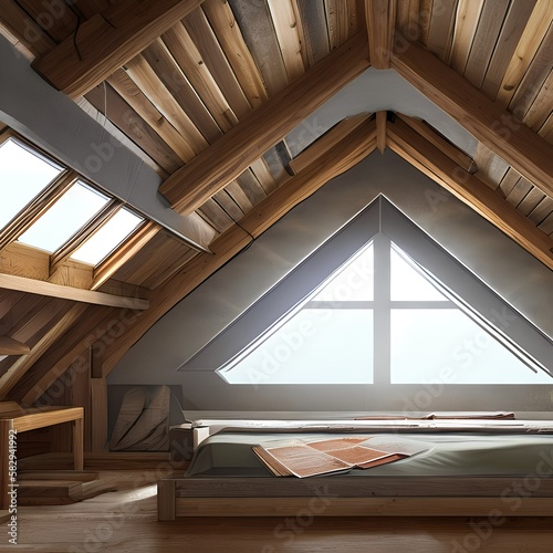  an attic space with a skylight1, Generative AI