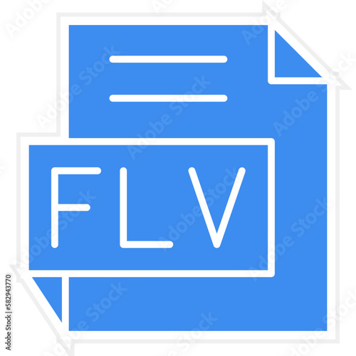 Vector Design FLV Icon Style