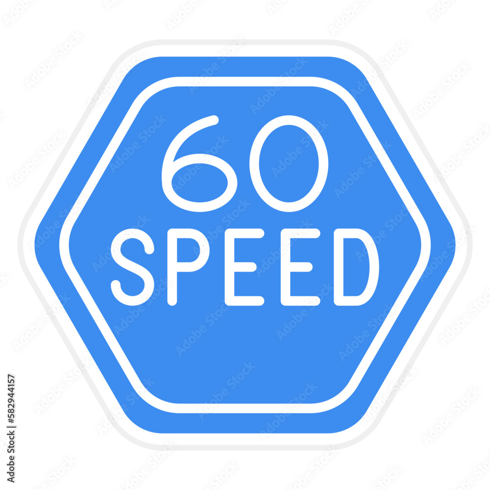 Vector Design 60 Speed Limit Icon Style Vector Design 60 Speed Limit Icon Style