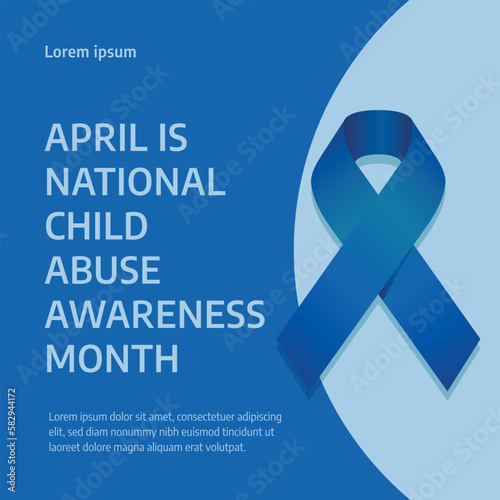 vector graphic of national child abuse awareness month good for national child abuse awareness month celebration. flat design. flyer design.flat illustration.
