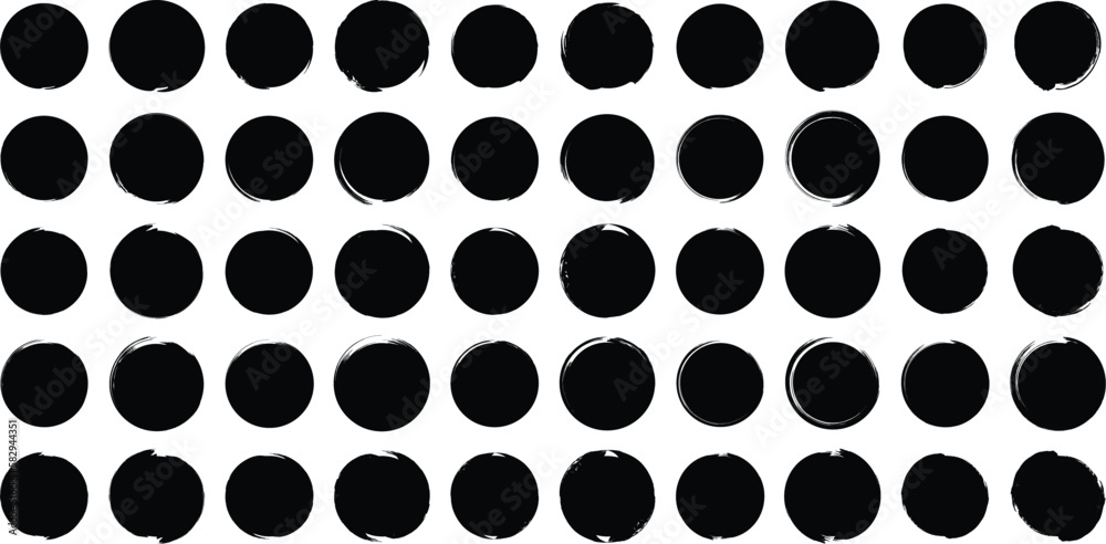 Grunge Circle Bold Line black abstract shape 50 Set Grunge Circle Bold Line black abstract shape 50 Set