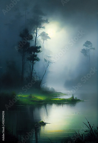 Fog over the river in the early cloudy morning © ArtEvent ET