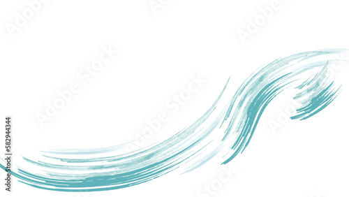 ブラシストロークで水の流れを描いた背景イラスト