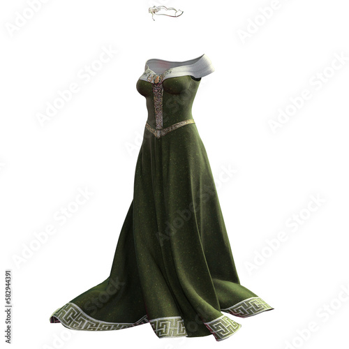 Photos 3D Illustration, 3D Rendering, Full length portrait of an isolated medieval fant