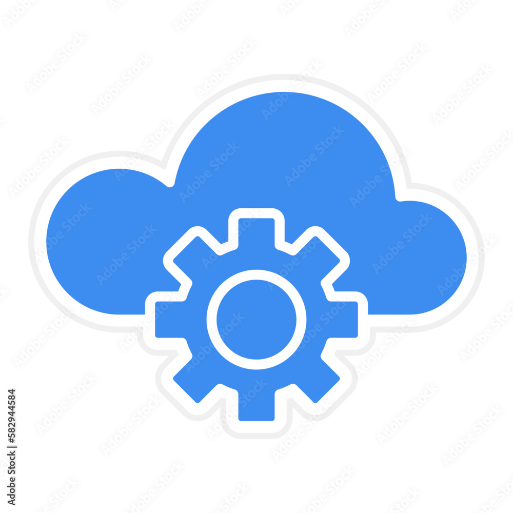 Vector Design Cloud Settings Icon Style Vector Design Cloud Settings Icon Style
