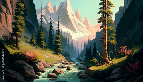 Beautiful landscape illustration