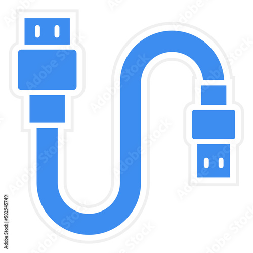 Vector Design USB Cable Icon Style