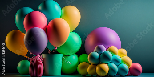 Arranjo de balões para festa infantil photo