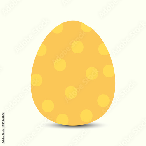Yellow easter egg vector illustration with a yellow background