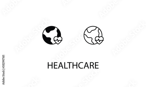 Healthcare double icon design stock illustration