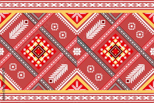 cross line oriental pattern. ethnic pink pattern. traditional tribal style. Design for background,carpet,wallpaper,clothing,wrapping,fabric,Vector pattern.