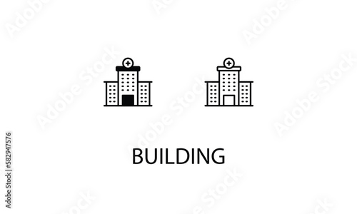 Building double icon design stock illustration