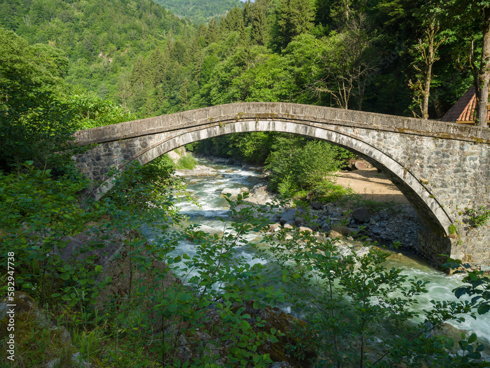 Turkey's historical stone bridges. Kavak stone bridge. Camlihemsin, Rize, Turkey Turkey's historical stone bridges. Kavak stone bridge. Camlihemsin, Rize, Turkey