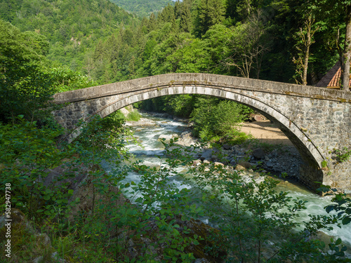 Turkey's historical stone bridges. Kavak stone bridge. Camlihemsin, Rize, Turkey photo