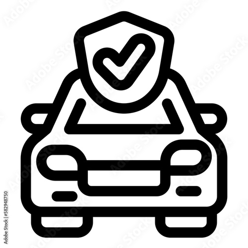 Car Insurance Line Icon