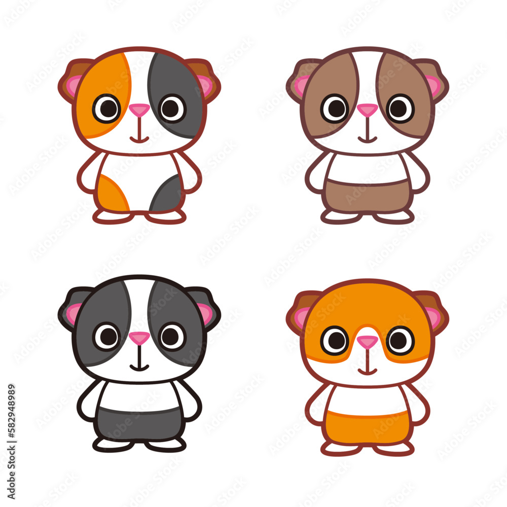 モルモット イラスト ゆるキャラ セット モルモット イラスト ゆるキャラ セット