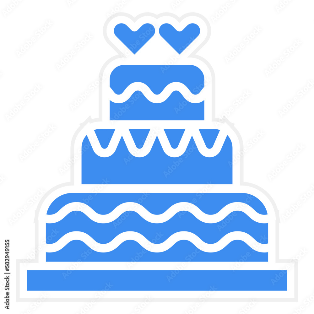 Vector Design Wedding Cake Icon Style