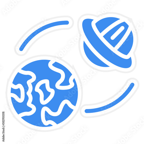 Vector Design UFO Earth Icon Style