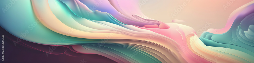 Fototapeta premium Expansive Abstract Wallpaper in Soft Pastel Nuances
