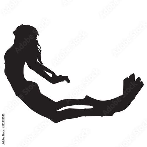 Silhouette of free diver icon vector illustration