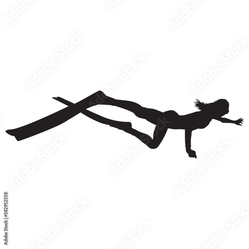 Silhouette of free diver icon vector illustration
