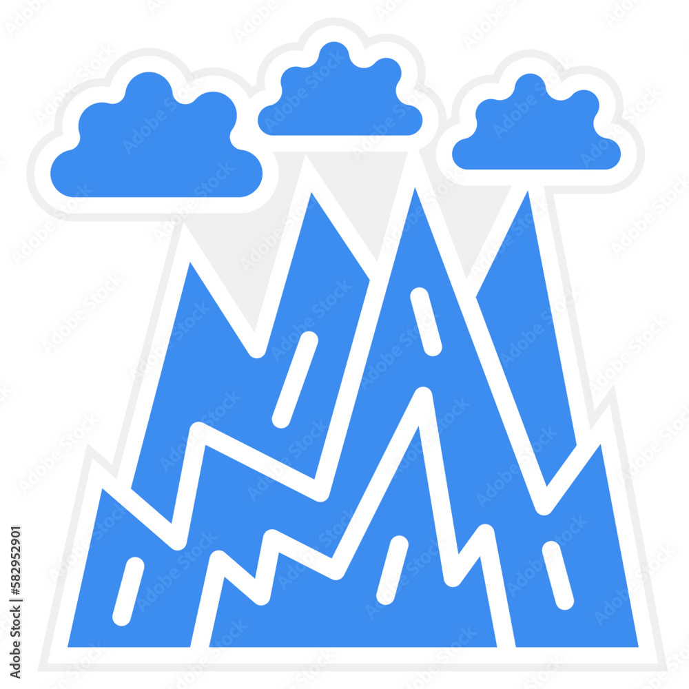 Vector Design Rocky Mountains Icon Style Vector Design Rocky Mountains Icon Style