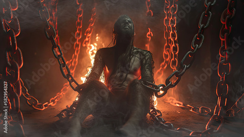 Generative AI Illustration of Torment in Hell