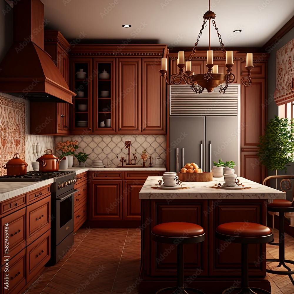 interior with kitchen Generative AI