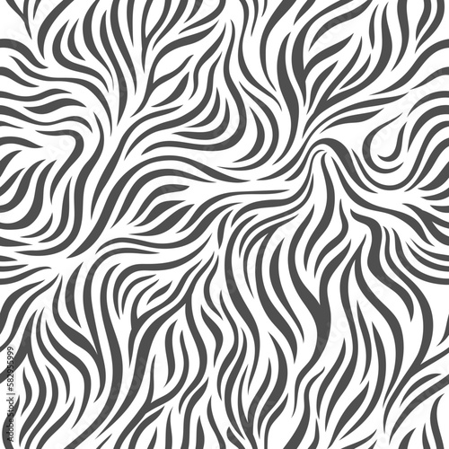 Seamless pattern, abstract texture, black and white zebra pattern 
