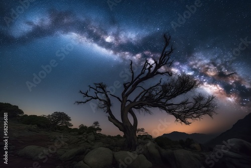 The milky way spreading across the sky