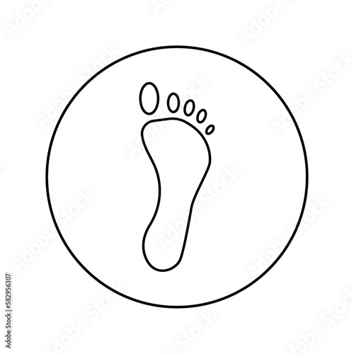 Footprint vector linear icon. Orthopedics, medicine