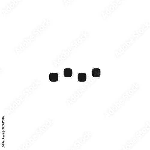 Typing icon. Quadruple square dot icon, loading icon, more option icon. Smartphone ui. Vector illustration in trendy style. Editable graphic resources for many purposes.