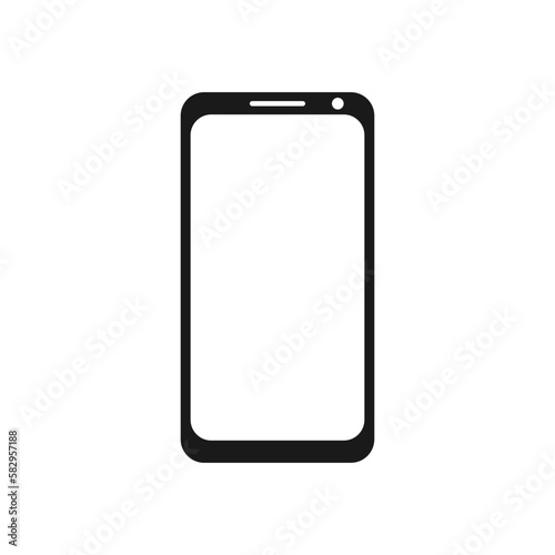 Wide screen smartphone or mobile phone icon, Smartphone ui. Vector illustration in trendy style. Editable graphic resources for many purposes.