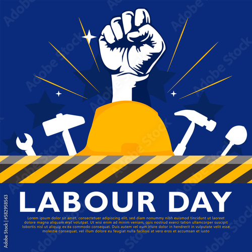 Happy Labor Day banner. 1st May. Design template. Vector illustration
