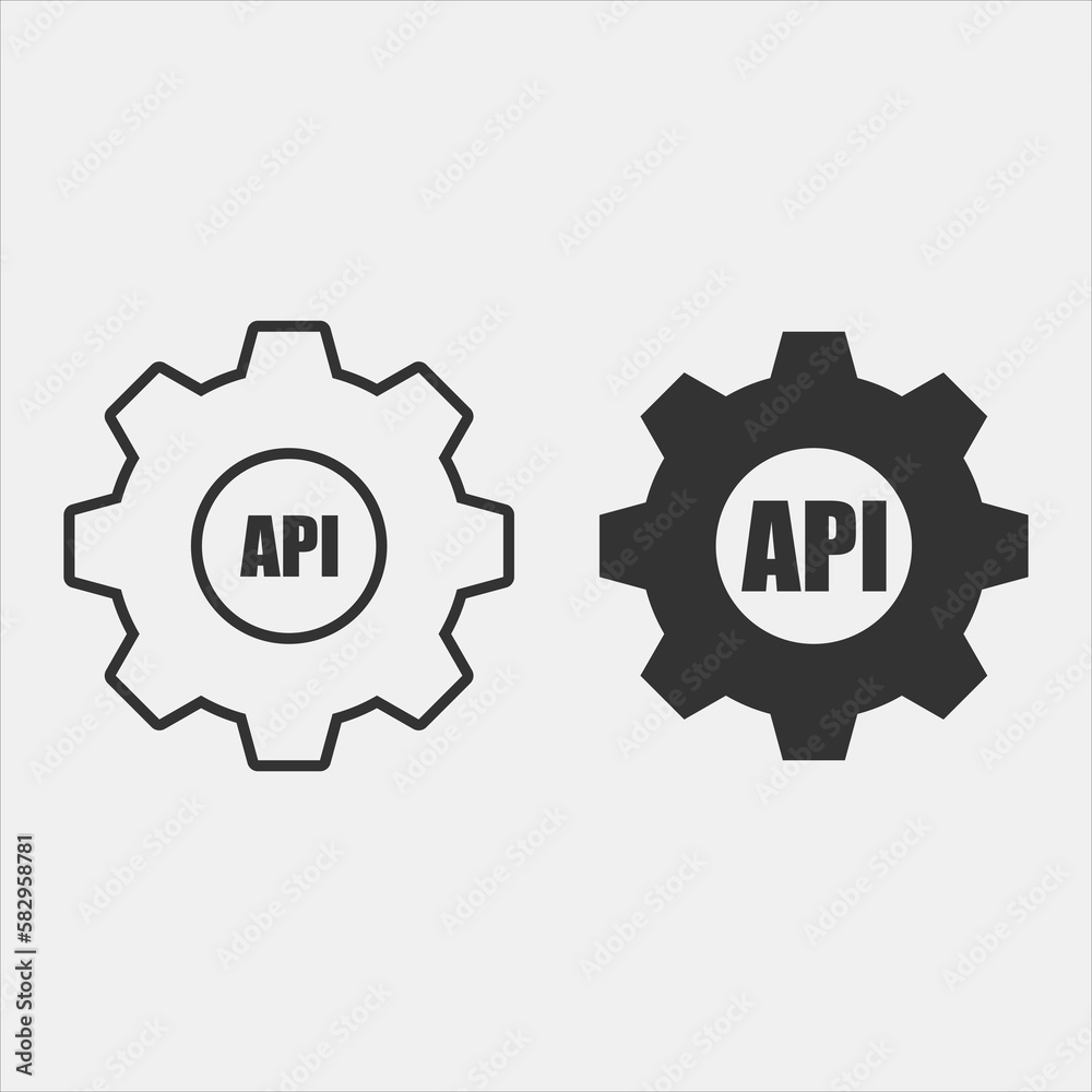 API interface vector icon illustration sign API interface vector icon illustration sign