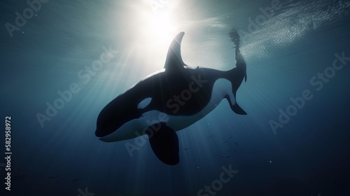 Orca, Underwater, Generative AI, Illustration © emir