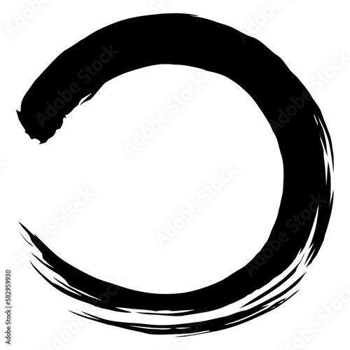 Enso Zen Japanese Circle Brush Paint Vector Logo Icon Illustration