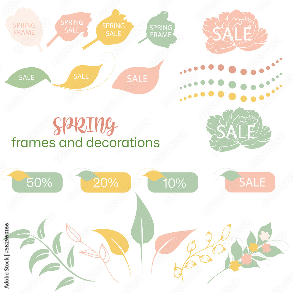 Spring frames, dividers, labels, cloud footnotes