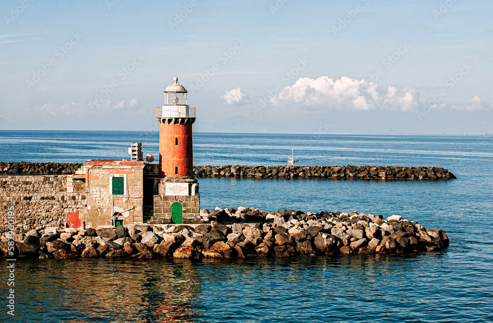 Ischia island harbour - obrazy, fototapety, plakaty 