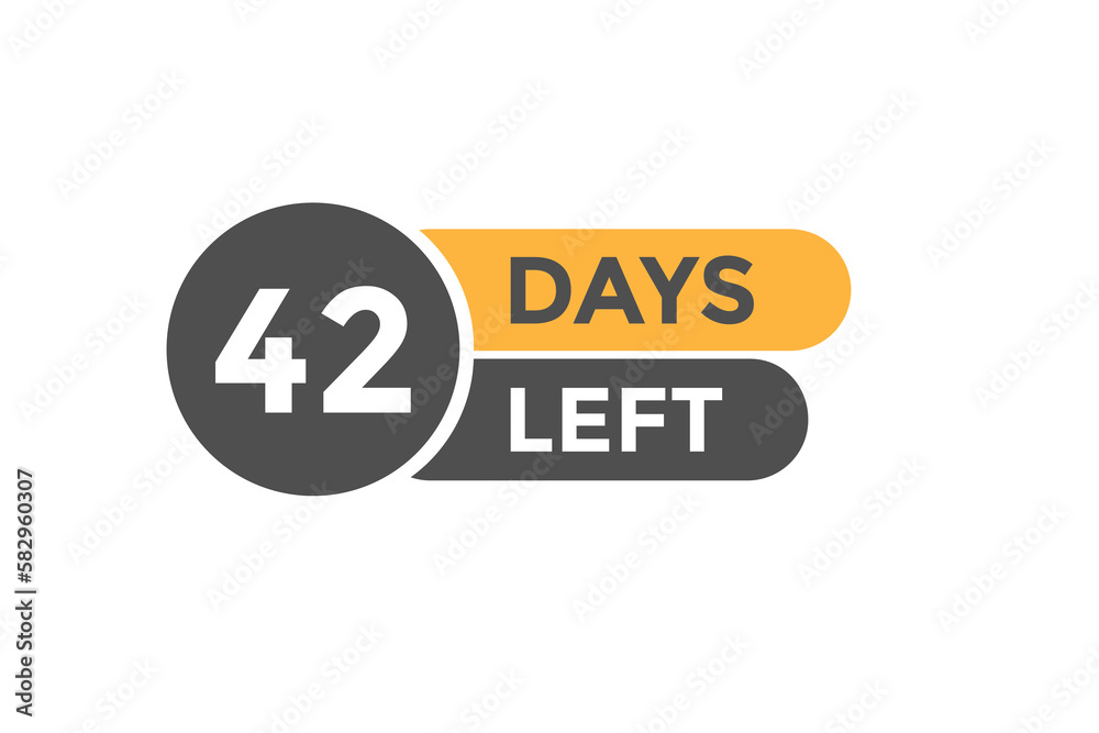 42 days Left countdown template. 42 day Countdown left banner label button eps 10
42 days Left countdown template. 42 day Countdown left banner label button eps 10