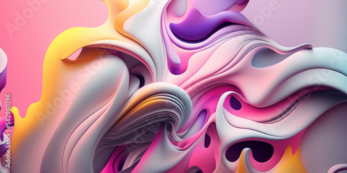 Panoramic Abstract Background Featuring Soft Pastel Hues