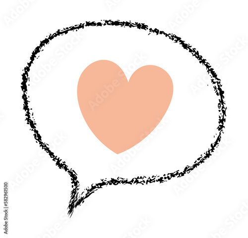 Heart speech bubble vector