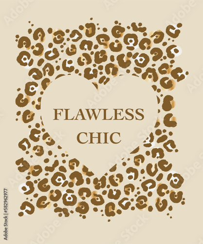 slogan print with animal texture graphic for tee printing.