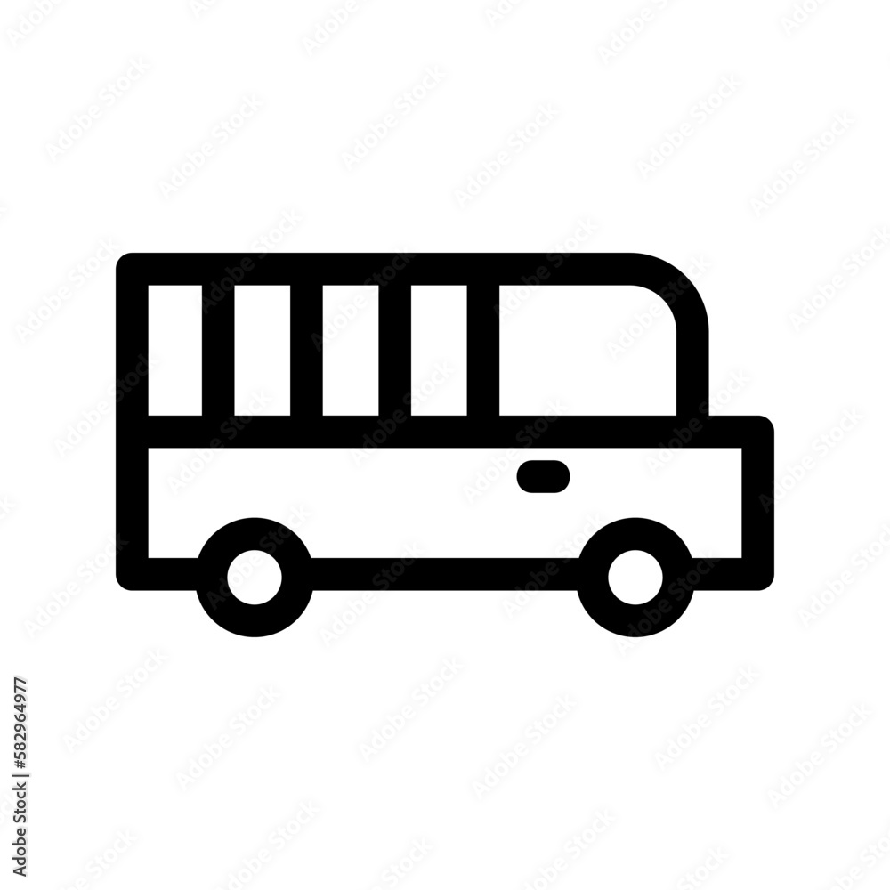 bus icon or logo isolated sign symbol vector illustration - high-quality black style vector icons
