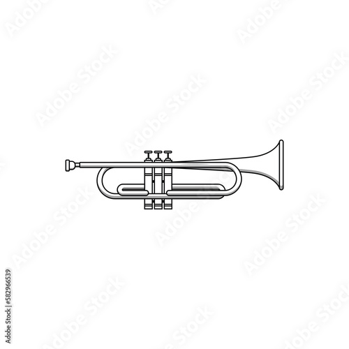 Trumpet icon isolated vector graphics