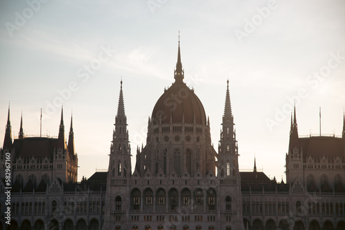 The Hungarian parliament building in Budapest, Hungary.