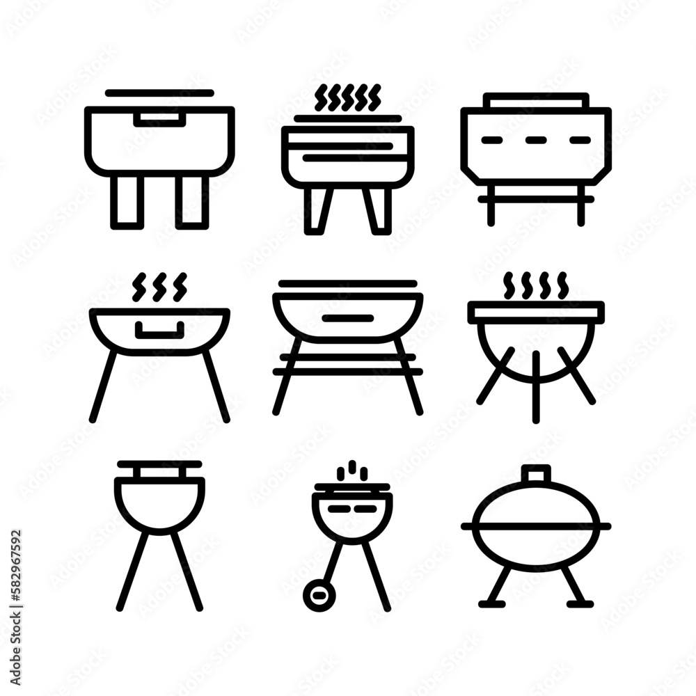 grill icon or logo isolated sign symbol vector illustration - high-quality black style vector icons
