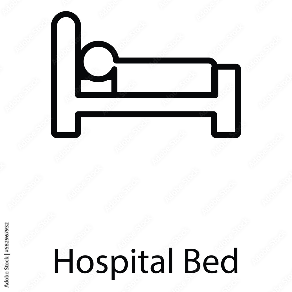 Hospital bed icon design stock illustration