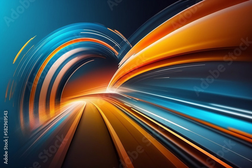 Colorful Abstract Background with Speed of Light Motion